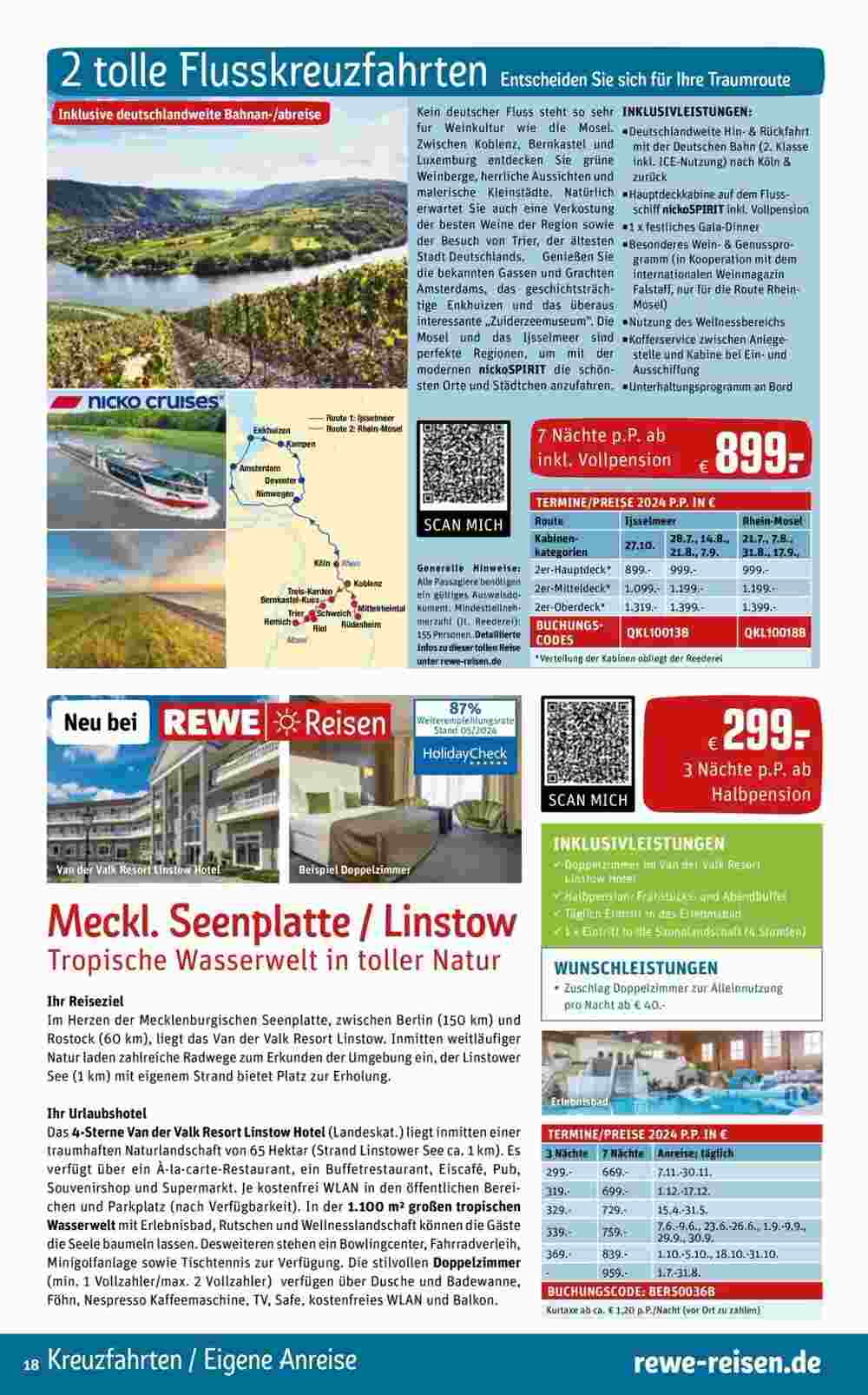 REWE Reisen Prospekt (ab 01.06.2024) zum Blättern - Seite 18