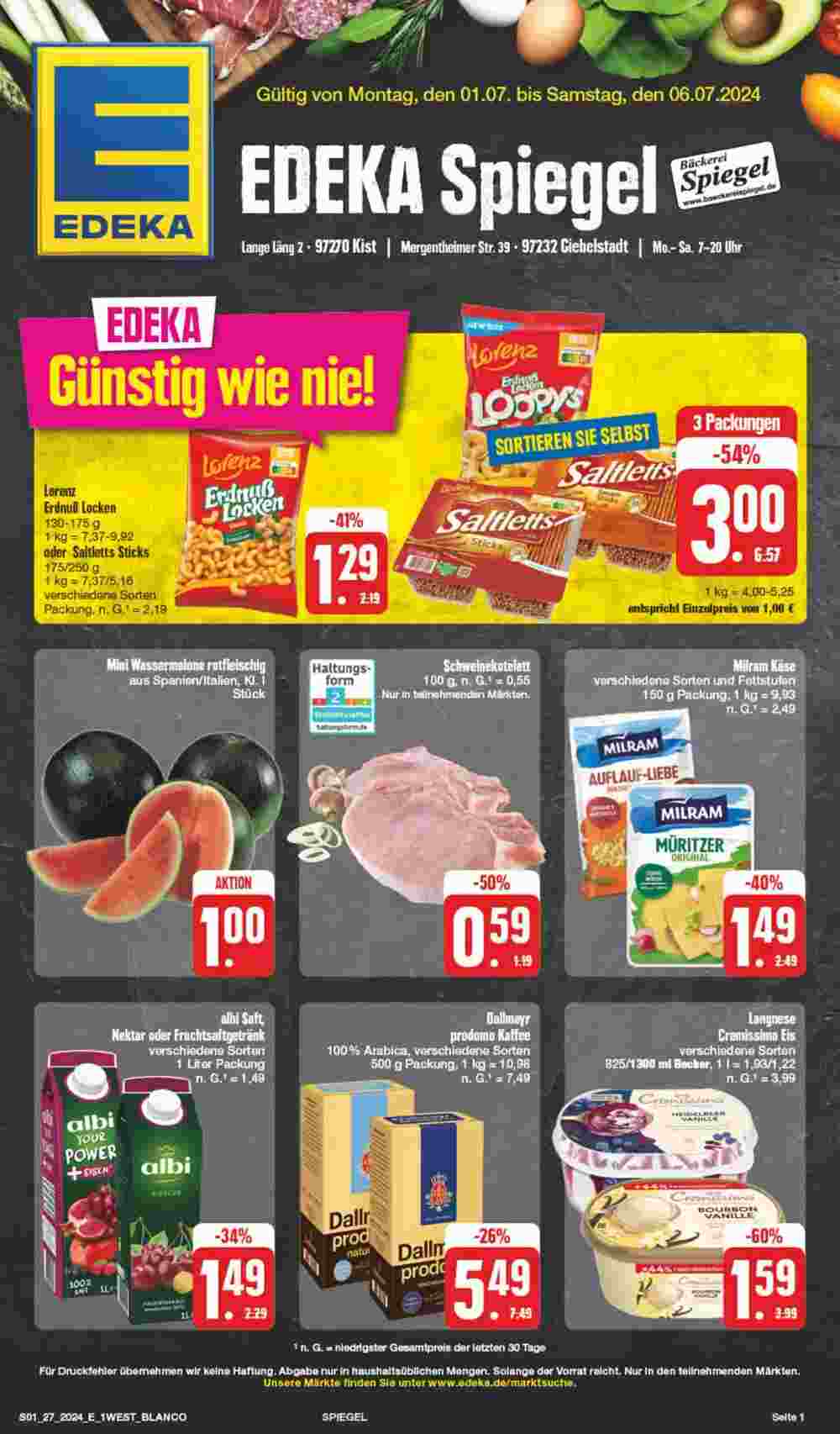 Edeka Spiegel Prospekt (ab 01.06.2024) zum Blättern - Seite 1