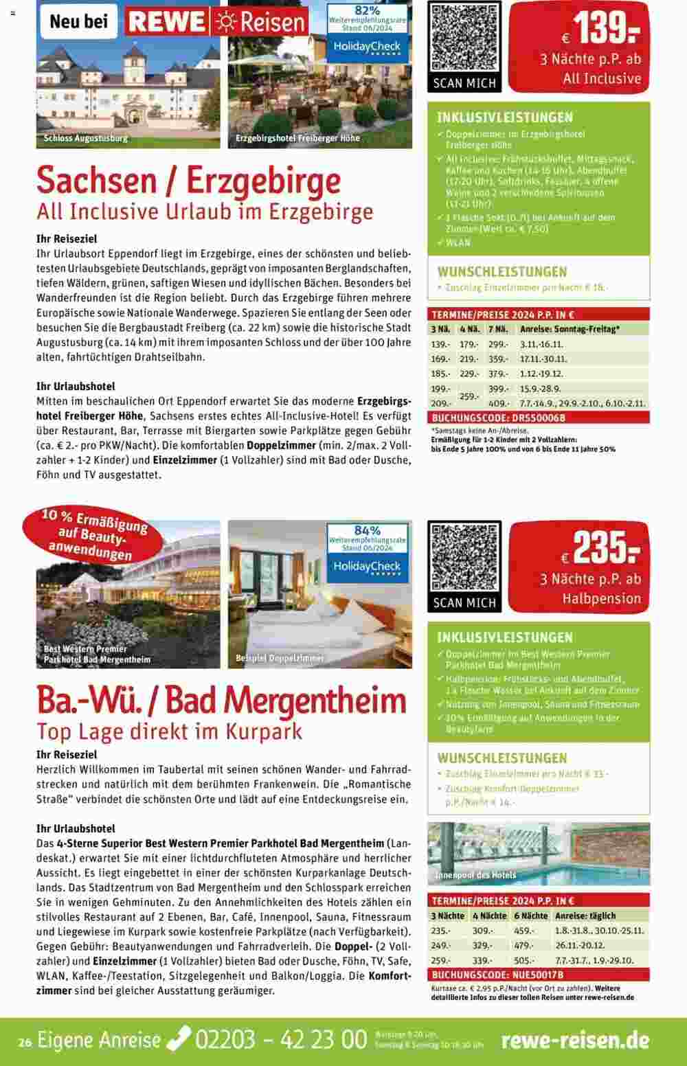 REWE Reisen Prospekt (ab 01.07.2024) zum Blättern - Seite 26