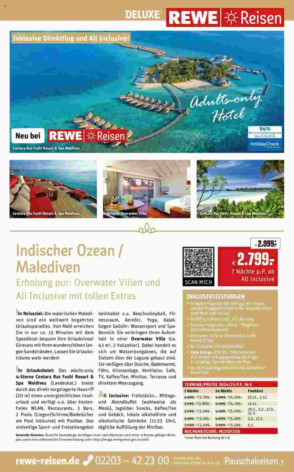 REWE Reisen Prospekt (ab 01.07.2024) zum Blättern - Seite 7