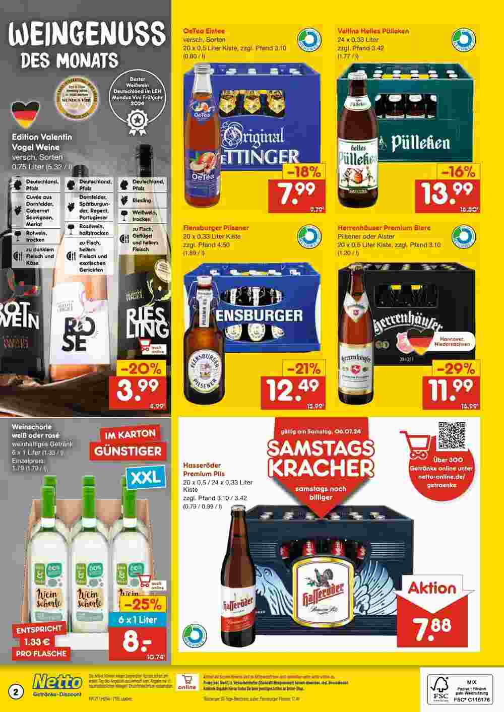 Netto Getränke Discount Prospekt (ab 01.07.2024) zum Blättern - Seite 2