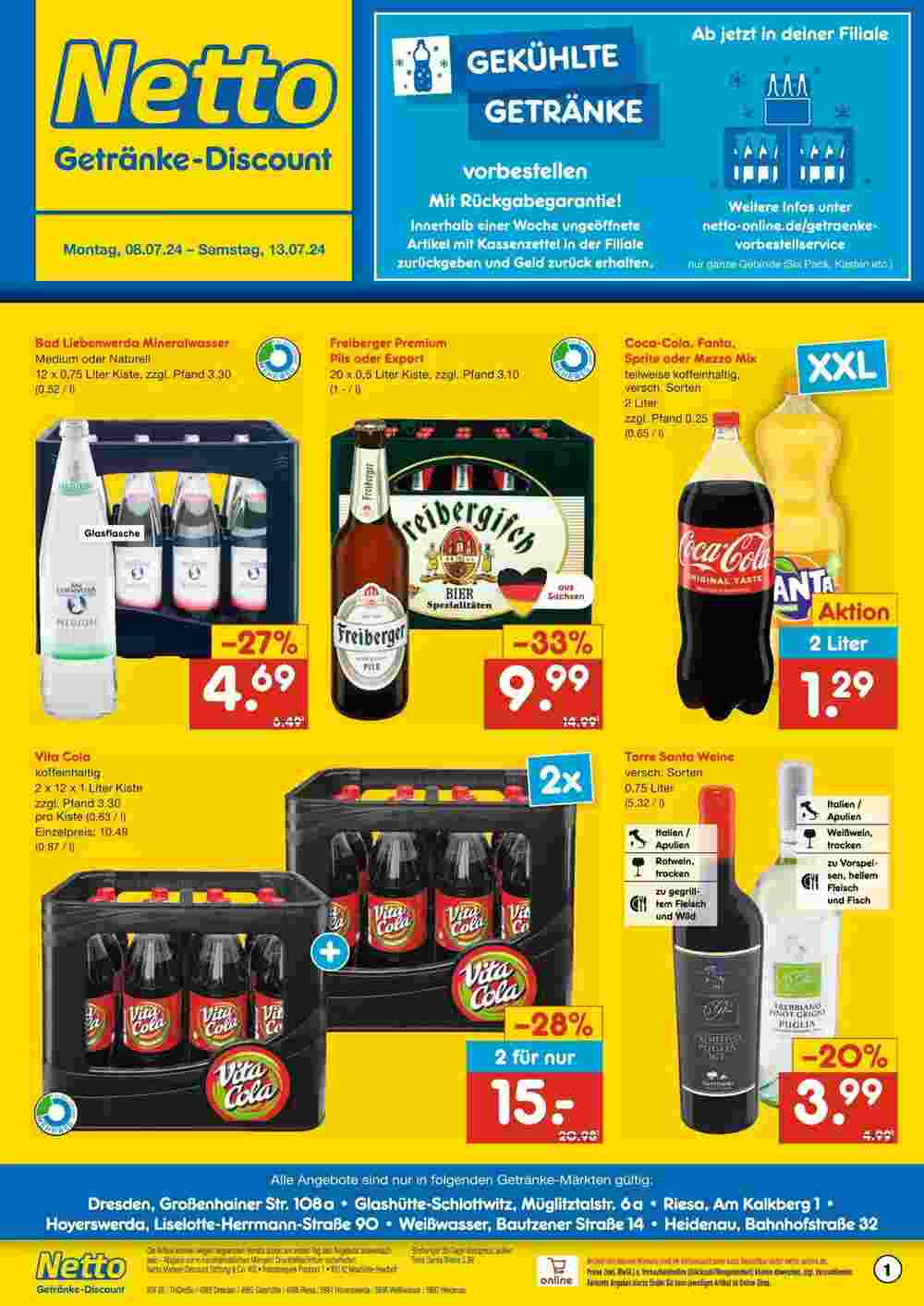 Netto Getränke Discount Prospekt (ab 07.07.2024) zum Blättern - Seite 1