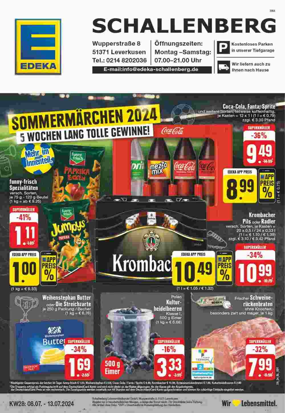 Edeka Schallenberg Prospekt (ab 08.07.2024) zum Blättern - Seite 1