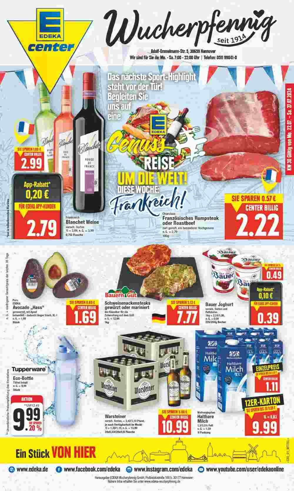 EDEKA Wucherpfennig Prospekt (ab 22.07.2024) zum Blättern - Seite 1