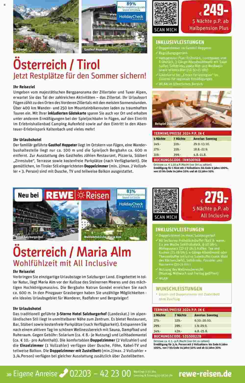 REWE Reisen Prospekt (ab 01.08.2024) zum Blättern - Seite 30