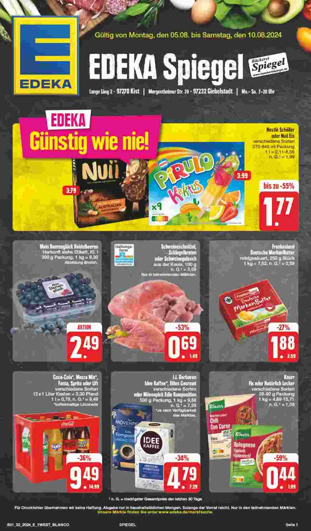 Edeka Spiegel Prospekt (ab 05.08.2024) zum Blättern - Seite 1