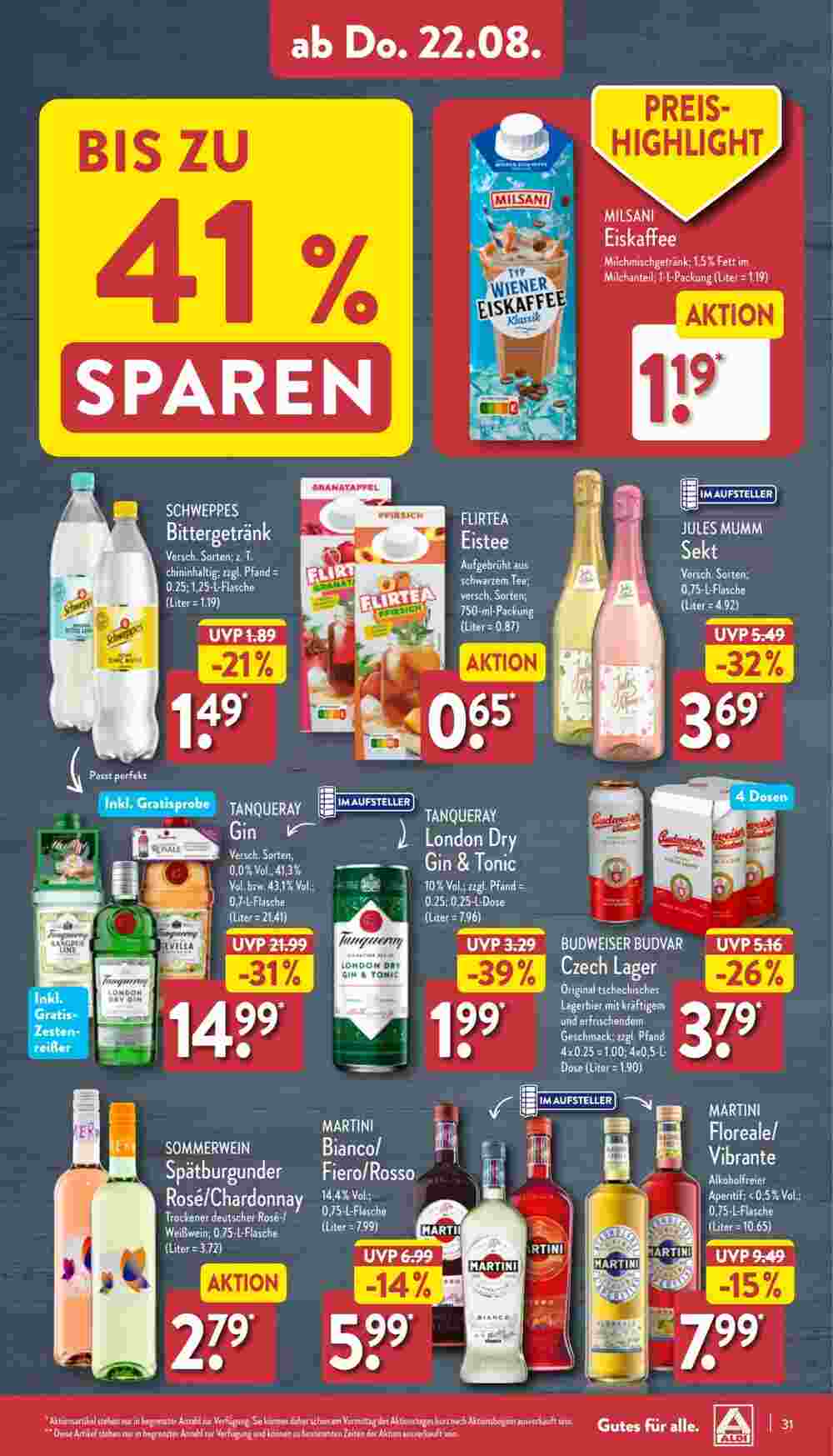 Aldi Nord Prospekt (ab 19.08.2024) zum Blättern - Seite 31