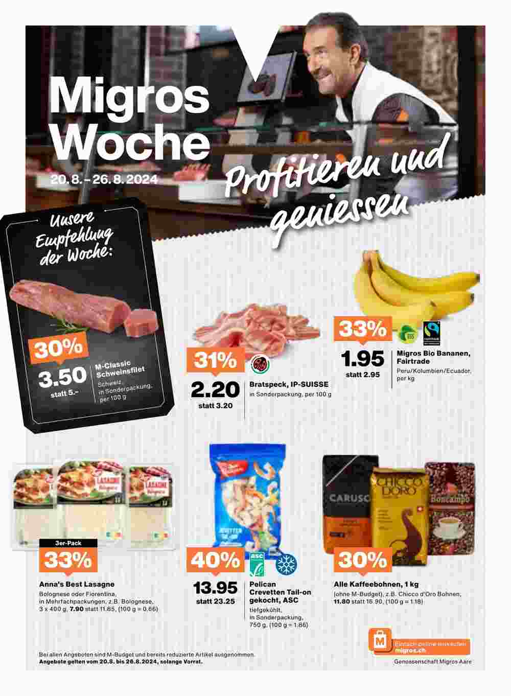 Migros Prospekt (ab 20.08.2024) zum Blättern - Seite 1