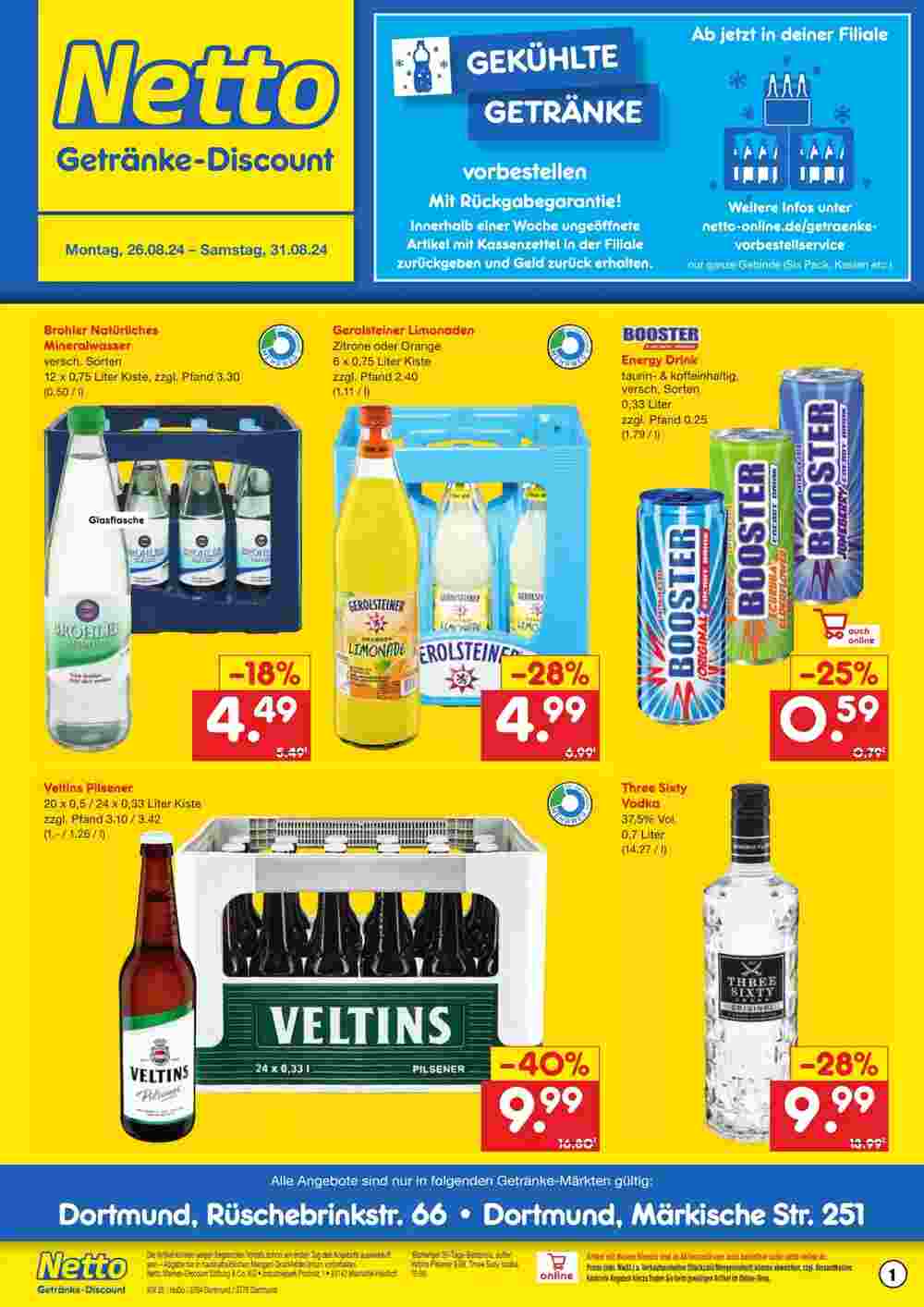 Netto Getränke Discount Prospekt (ab 26.08.2024) zum Blättern - Seite 1