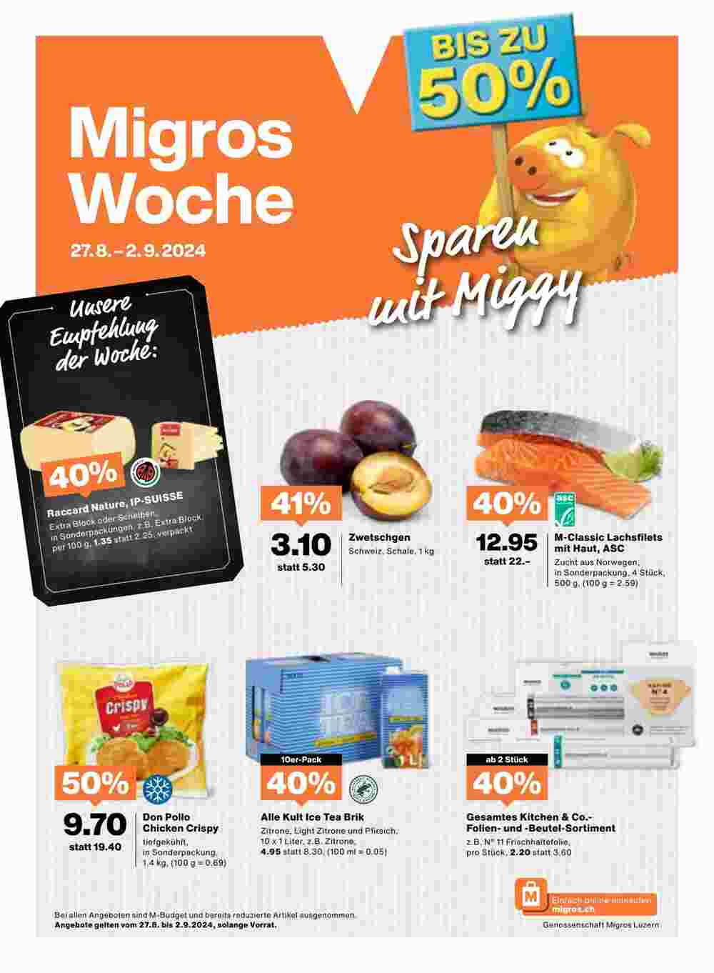 Migros Prospekt (ab 27.08.2024) zum Blättern - Seite 1