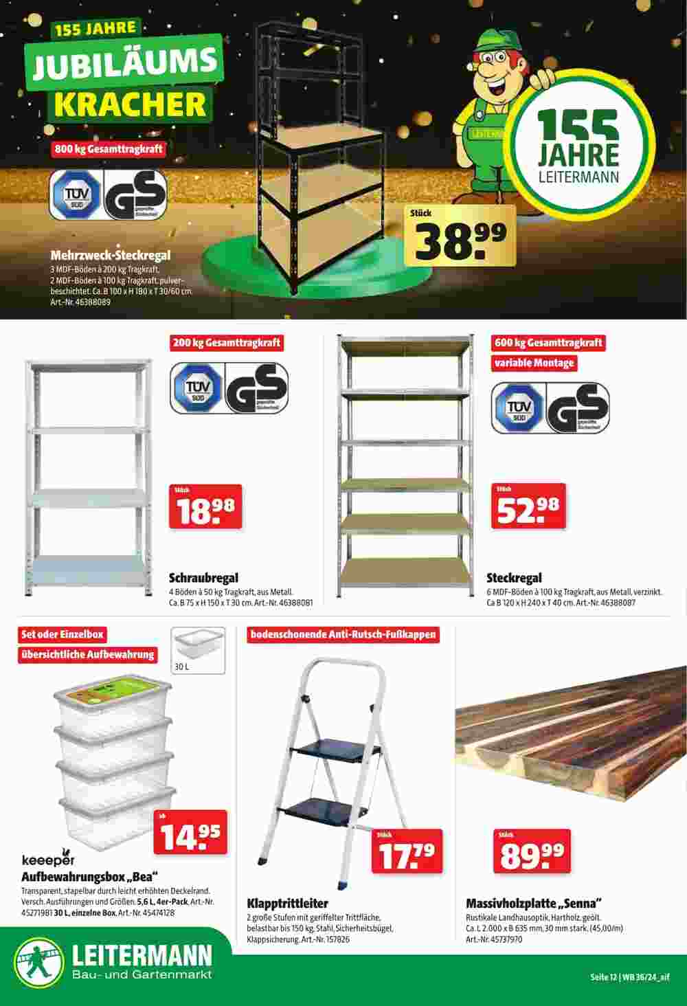 Leitermann Baumarkt Prospekt (ab 31.08.2024) zum Blättern - Seite 12