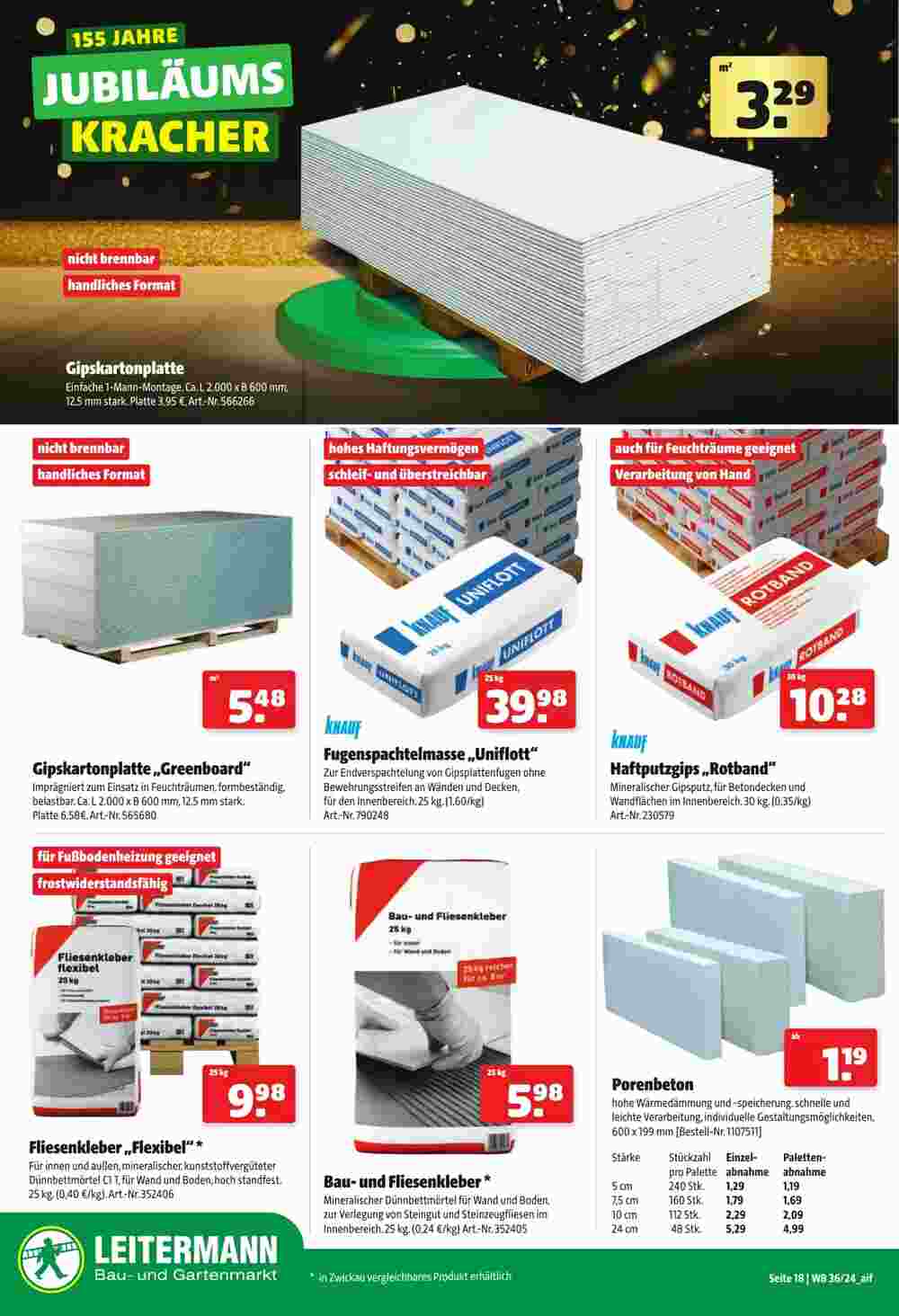 Leitermann Baumarkt Prospekt (ab 31.08.2024) zum Blättern - Seite 18