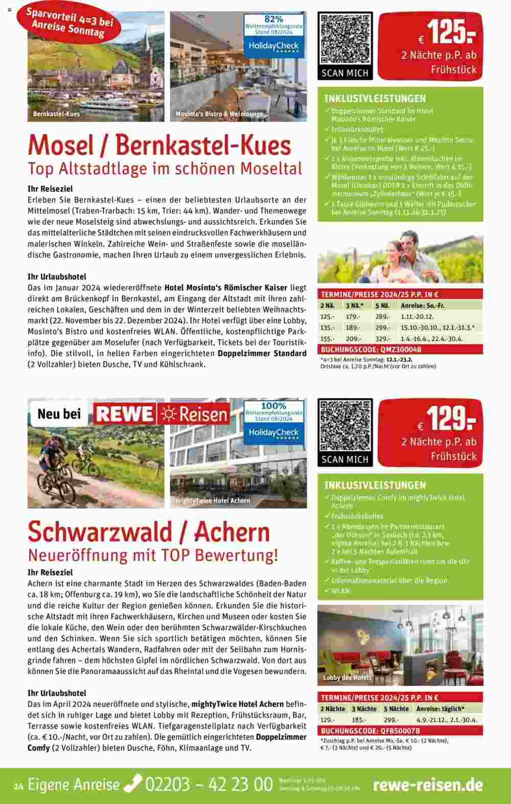 REWE Reisen Prospekt (ab 01.09.2024) zum Blättern - Seite 24