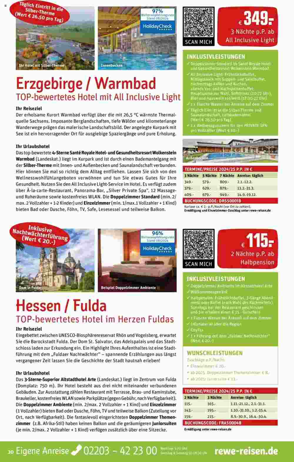 REWE Reisen Prospekt (ab 01.09.2024) zum Blättern - Seite 30