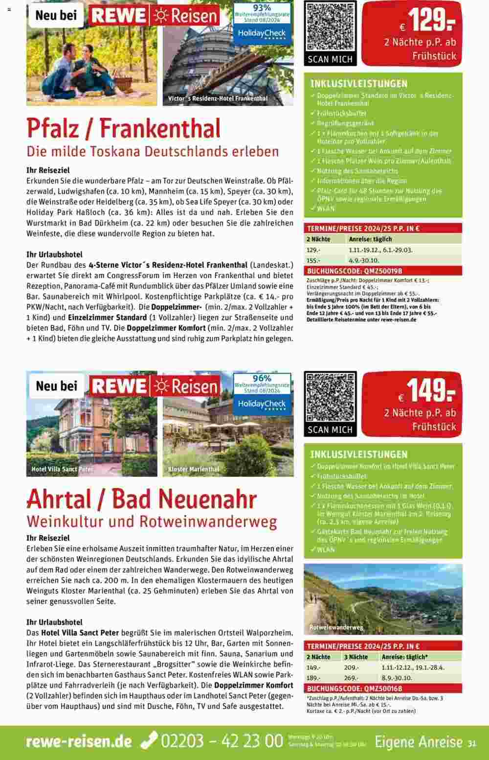 REWE Reisen Prospekt (ab 01.09.2024) zum Blättern - Seite 31