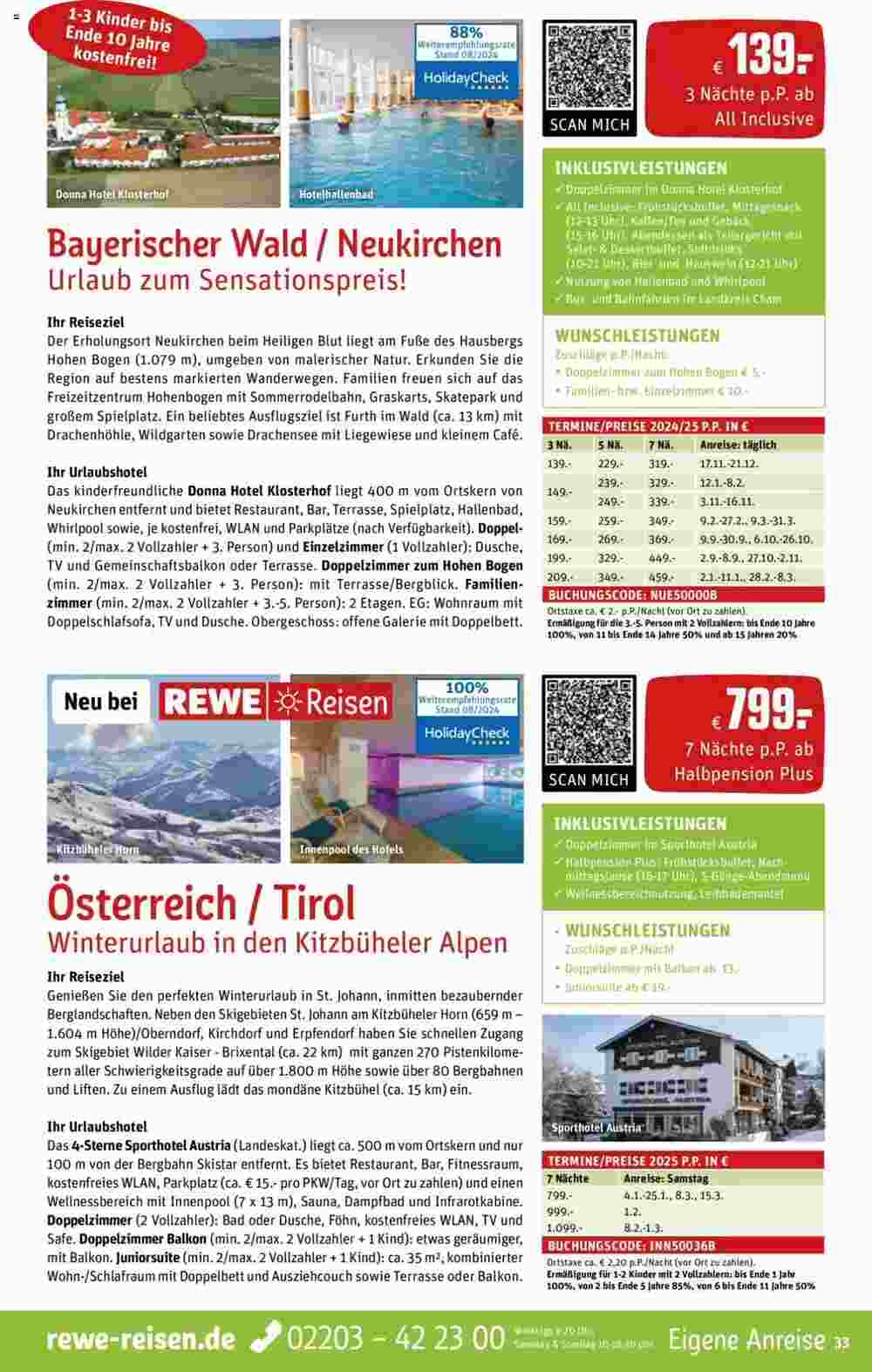 REWE Reisen Prospekt (ab 01.09.2024) zum Blättern - Seite 33