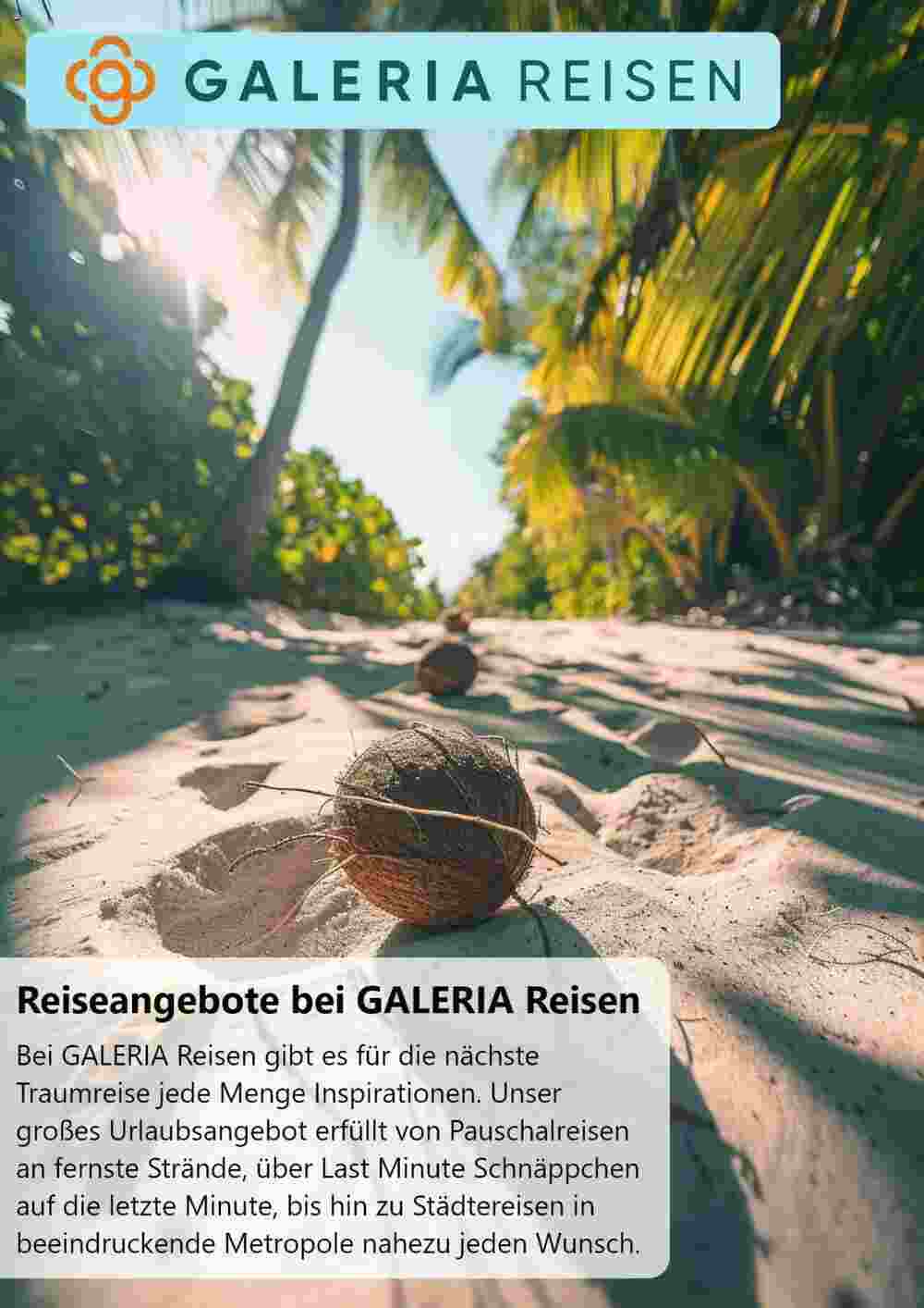 Galeria Reisen Prospekt (ab 01.09.2024) zum Blättern - Seite 1