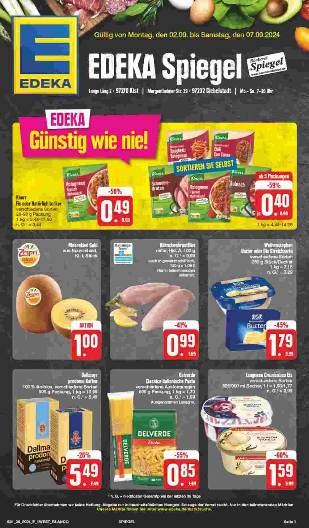 Edeka Spiegel Prospekt (ab 02.09.2024) zum Blättern - Seite 1