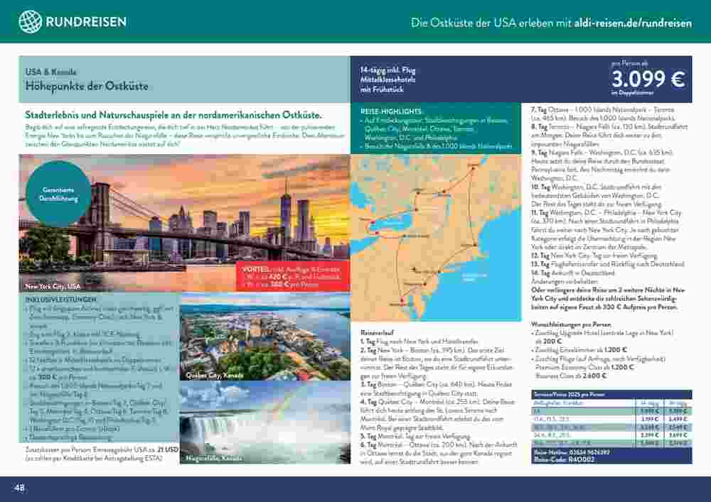 ALDI Nord Reisen Prospekt (ab 02.09.2024) zum Blättern - Seite 48