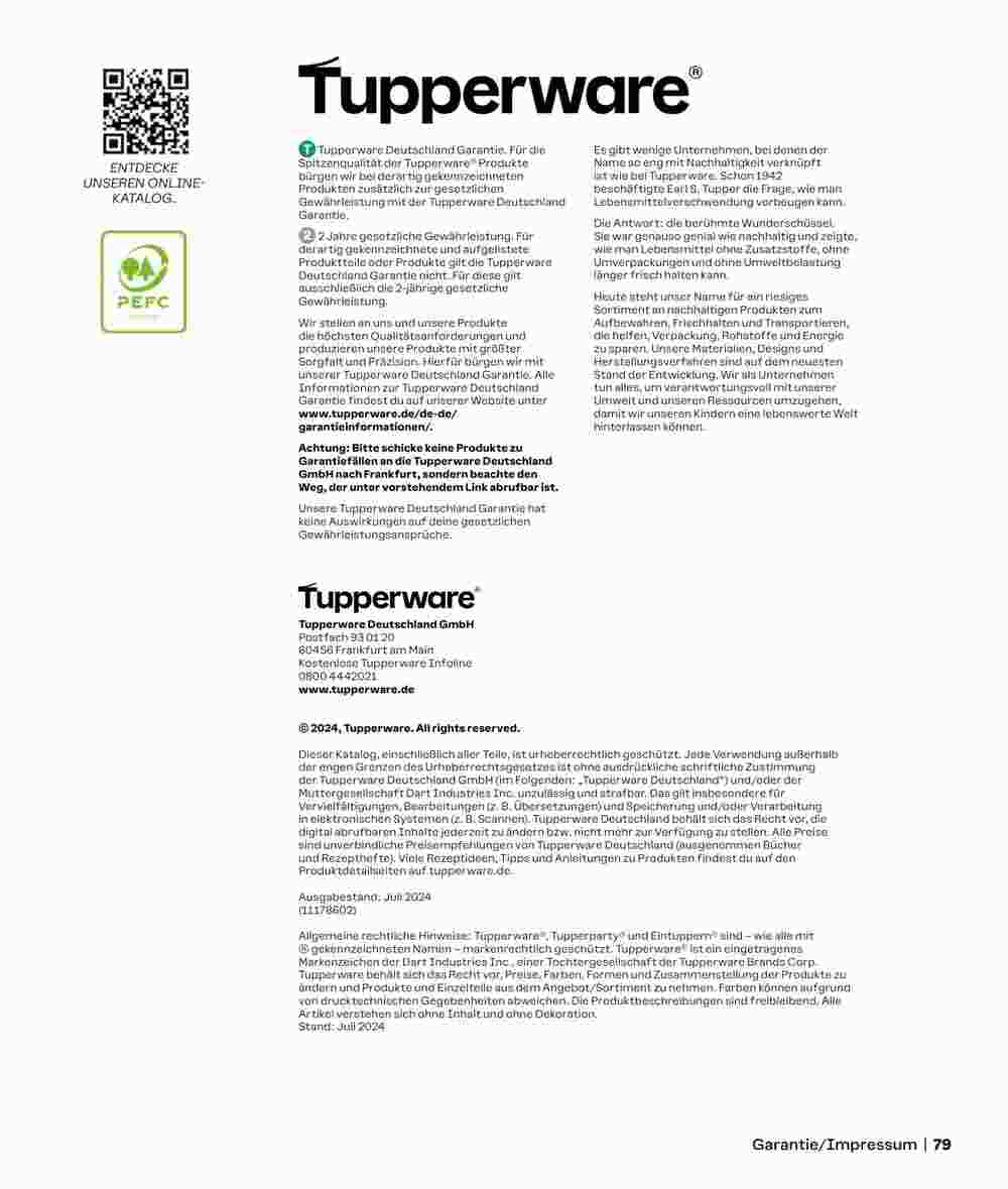 Tupperware Prospekt (ab 02.09.2024) zum Blättern - Seite 79