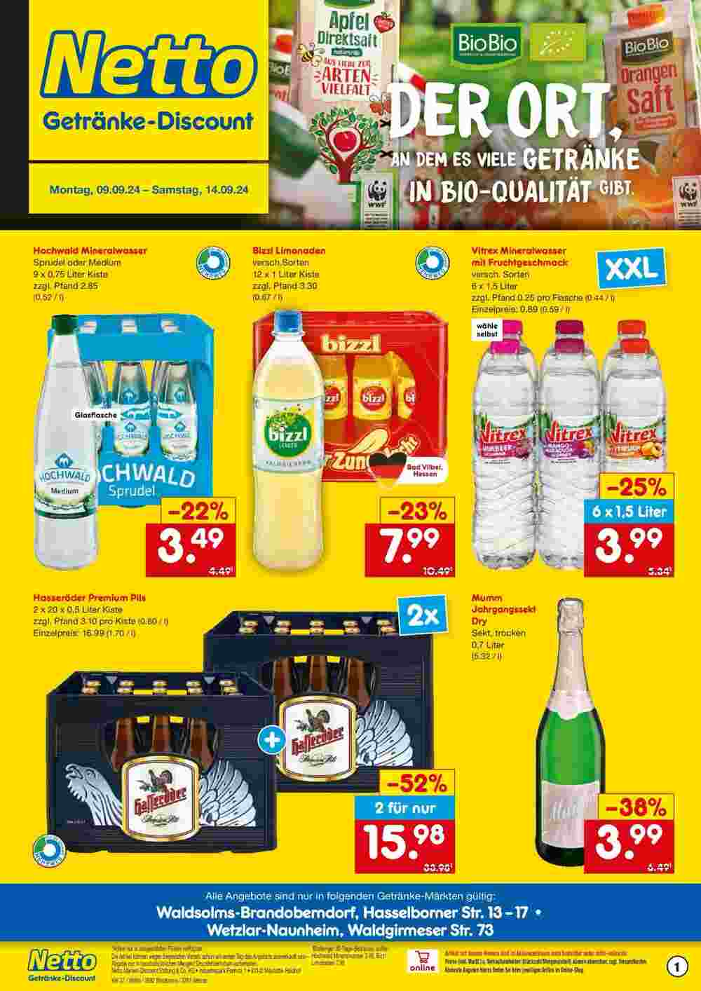 Netto Getränke Discount Prospekt (ab 08.09.2024) zum Blättern - Seite 1