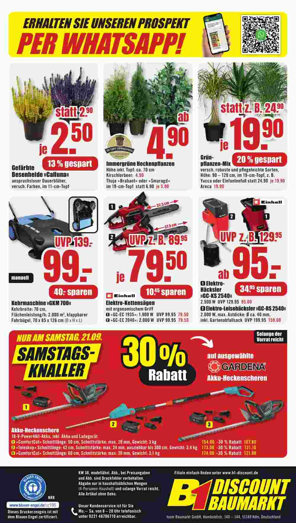 B1 Discount Baumarkt Prospekt (ab 14.09.2024) zum Blättern - Seite 8