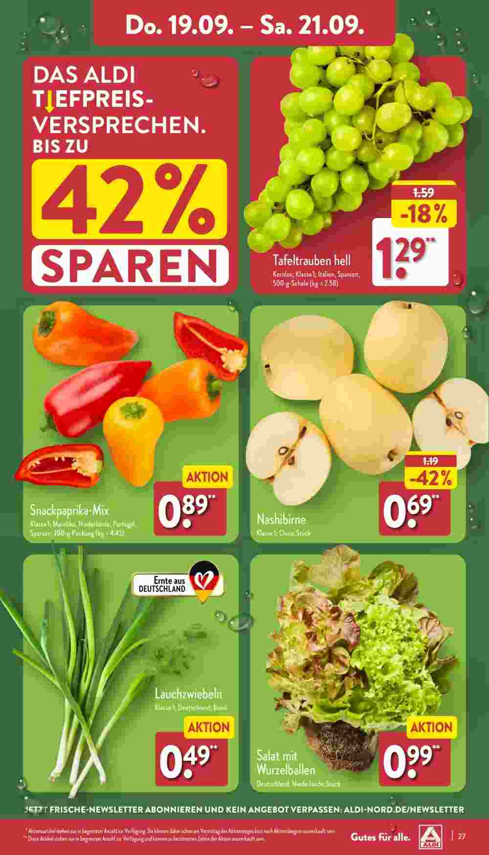 Aldi Nord Prospekt (ab 16.09.2024) zum Blättern - Seite 27