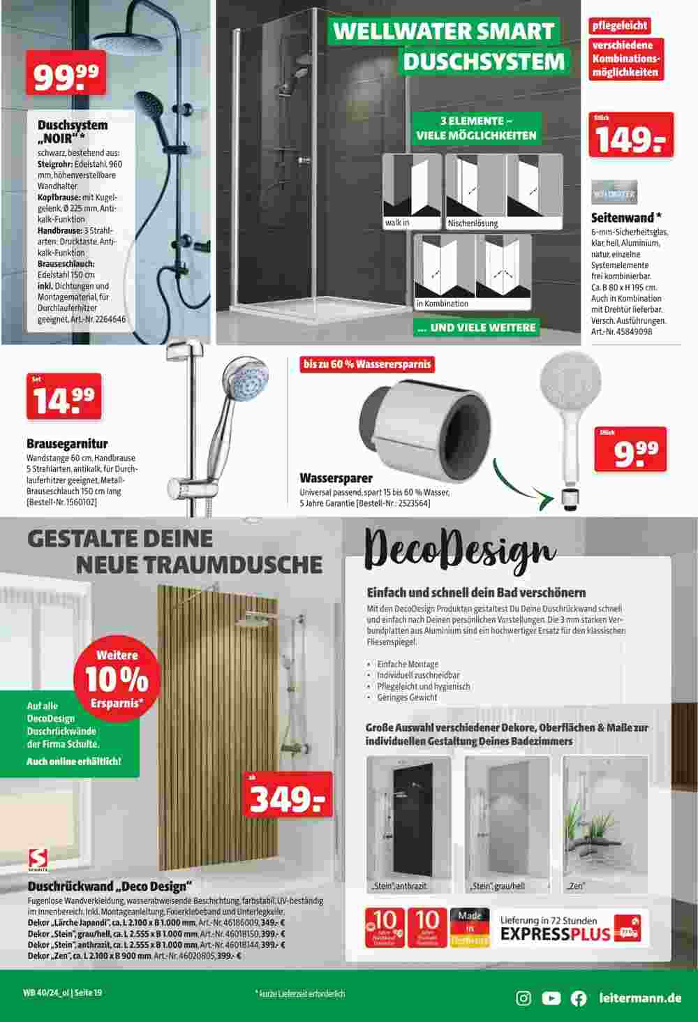 Leitermann Baumarkt Prospekt (ab 28.09.2024) zum Blättern - Seite 19