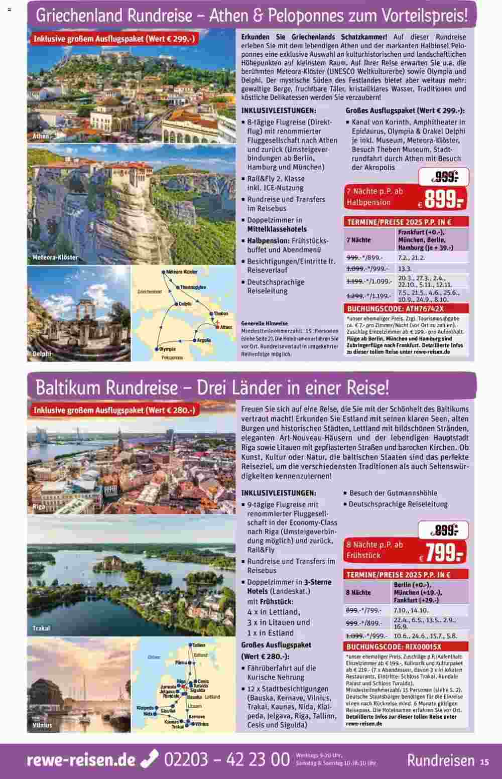 REWE Reisen Prospekt (ab 01.10.2024) zum Blättern - Seite 15