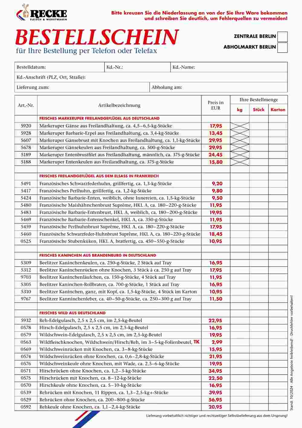 Recke Fleischwaren Prospekt (ab 01.10.2024) zum Blättern - Seite 5