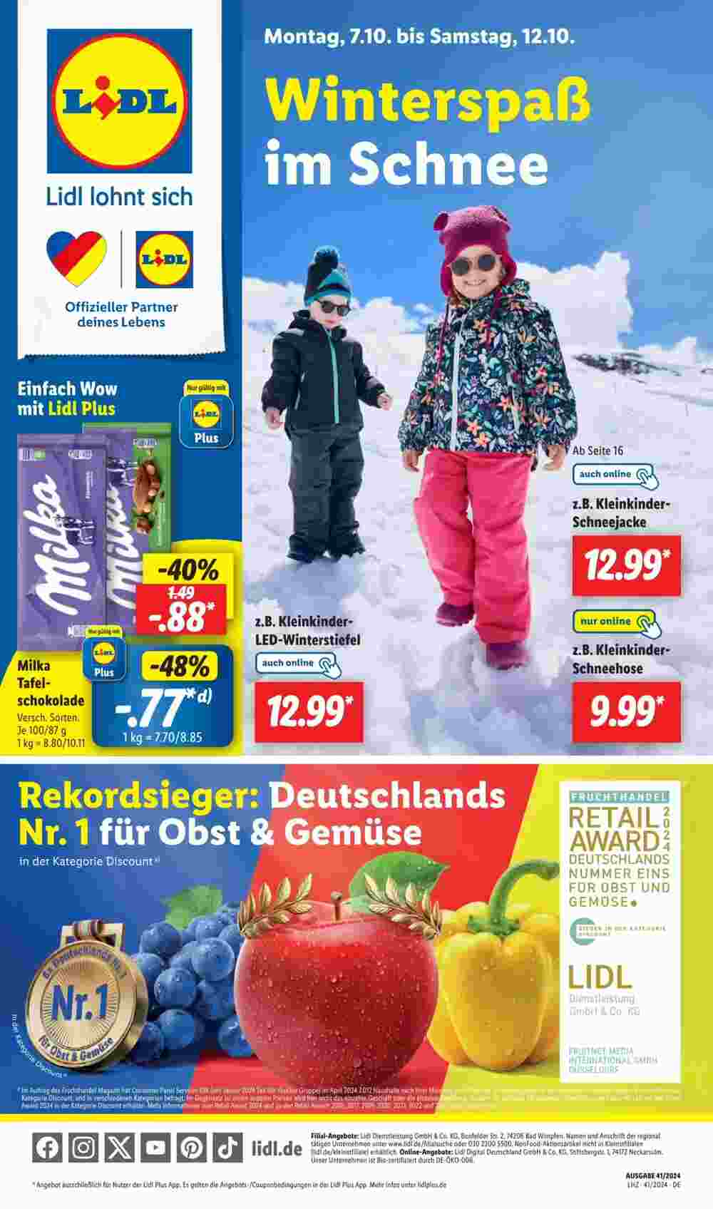 Lidl Prospekt (ab 07.10.2024) zum Blättern - Seite 1