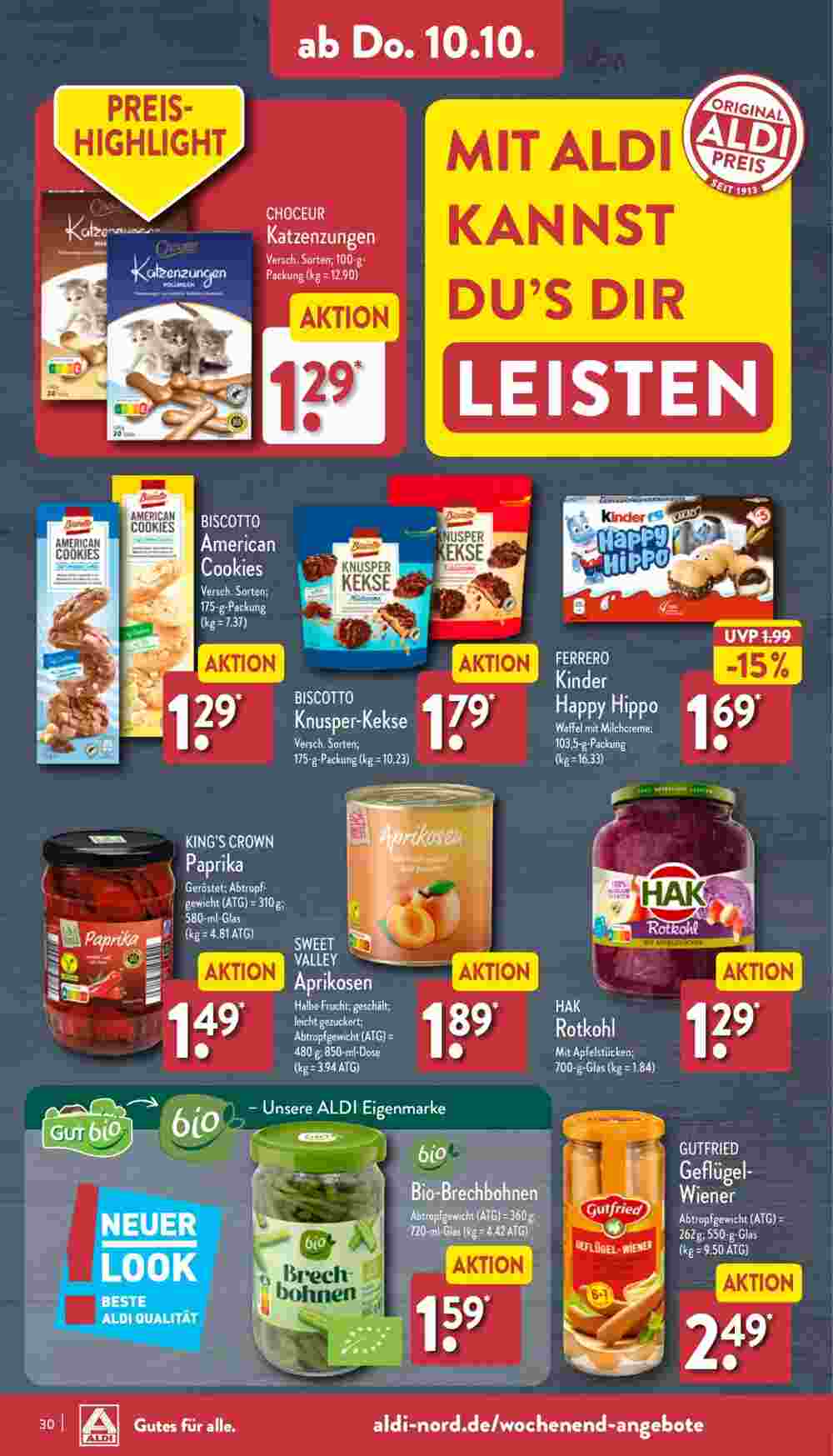 Aldi Nord Prospekt (ab 07.10.2024) zum Blättern - Seite 30