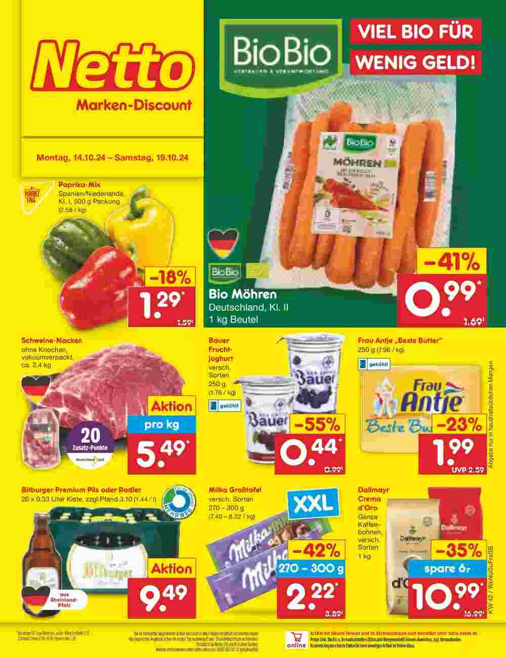 Netto Marken-Discount Prospekt (ab 13.10.2024) zum Blättern - Seite 1