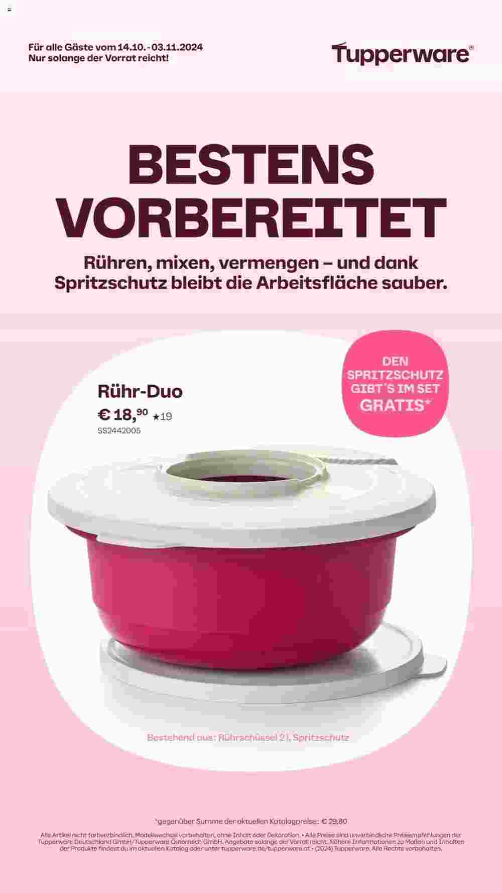 Tupperware Prospekt (ab 14.10.2024) zum Blättern - Seite 1