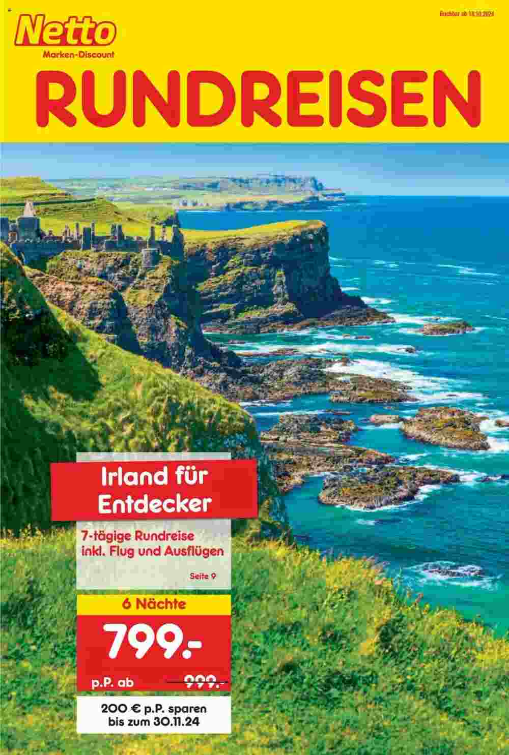 Netto Reisen Prospekt (ab 18.10.2024) zum Blättern - Seite 1