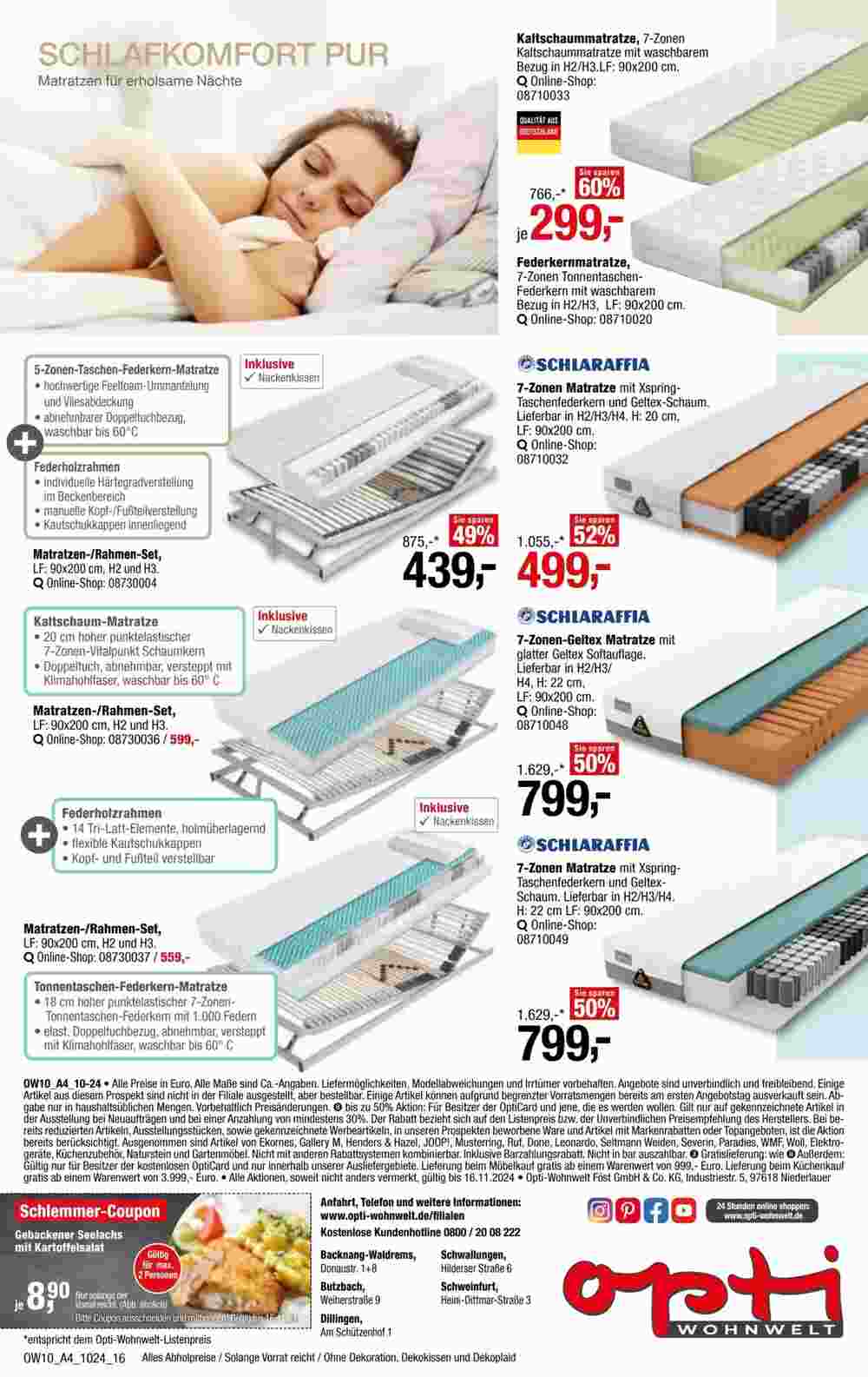 Opti Wohnwelt Prospekt (ab 18.10.2024) zum Blättern - Seite 16