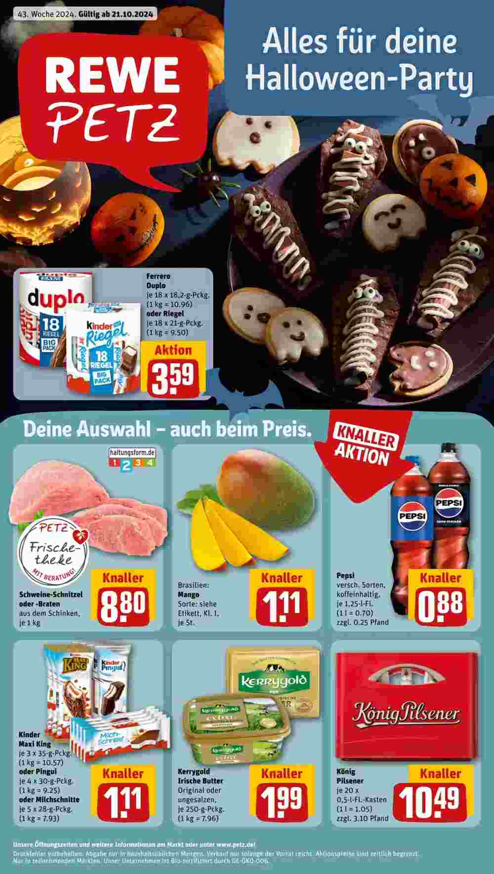 REWE PETZ Prospekt (ab 21.10.2024) zum Blättern - Seite 1