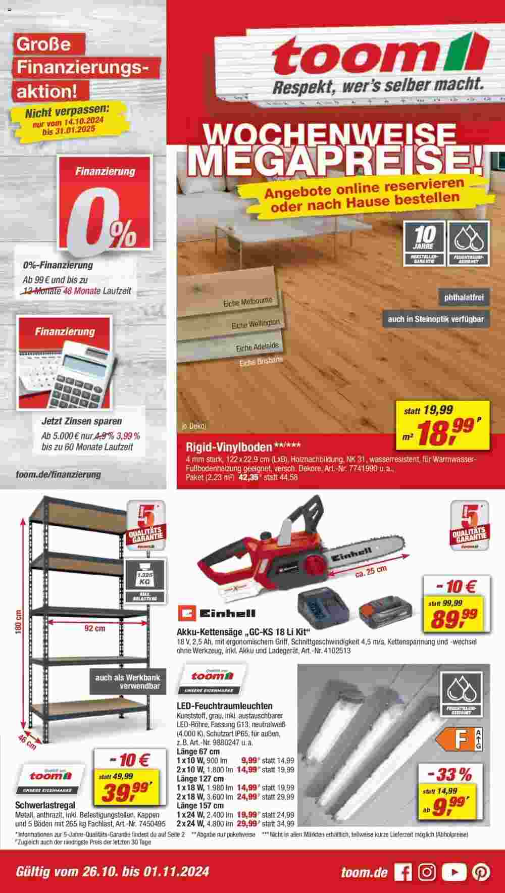 toom Baumarkt Prospekt (ab 26.10.2024) zum Blättern - Seite 1