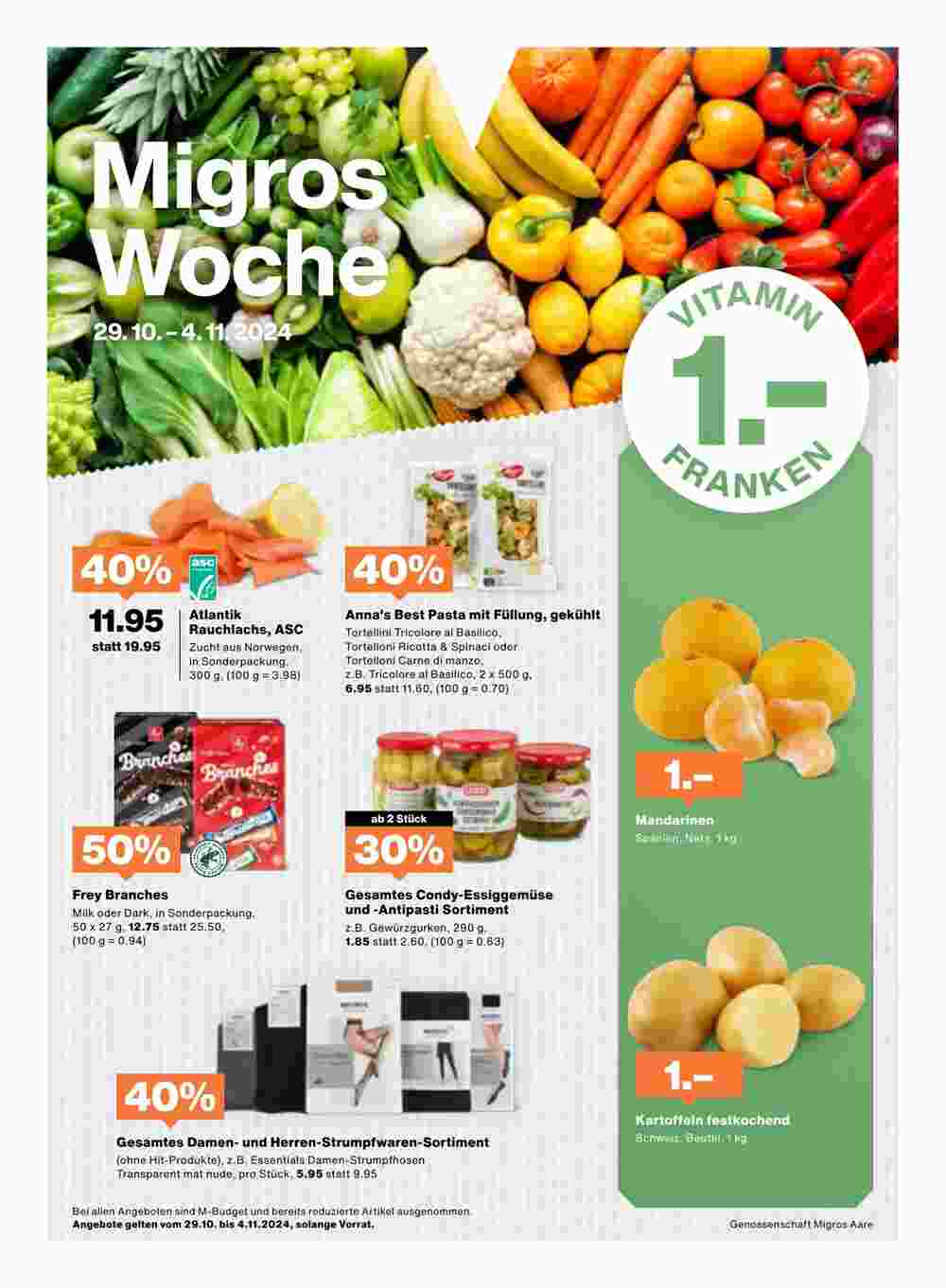 Migros Prospekt (ab 29.10.2024) zum Blättern - Seite 1