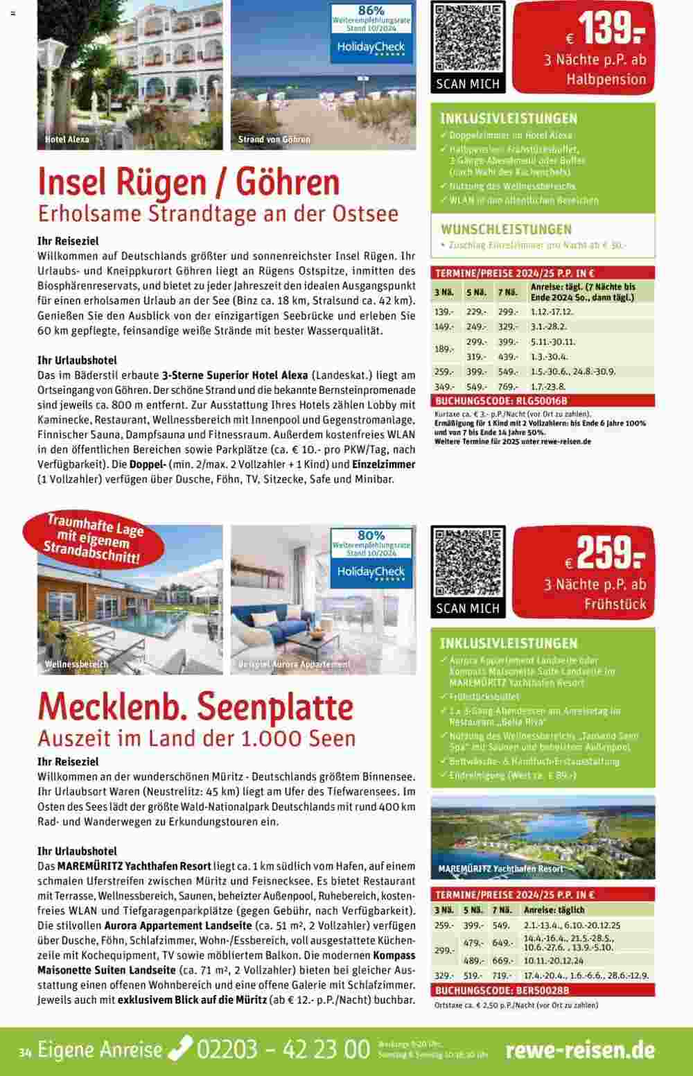 REWE Reisen Prospekt (ab 01.11.2024) zum Blättern - Seite 34