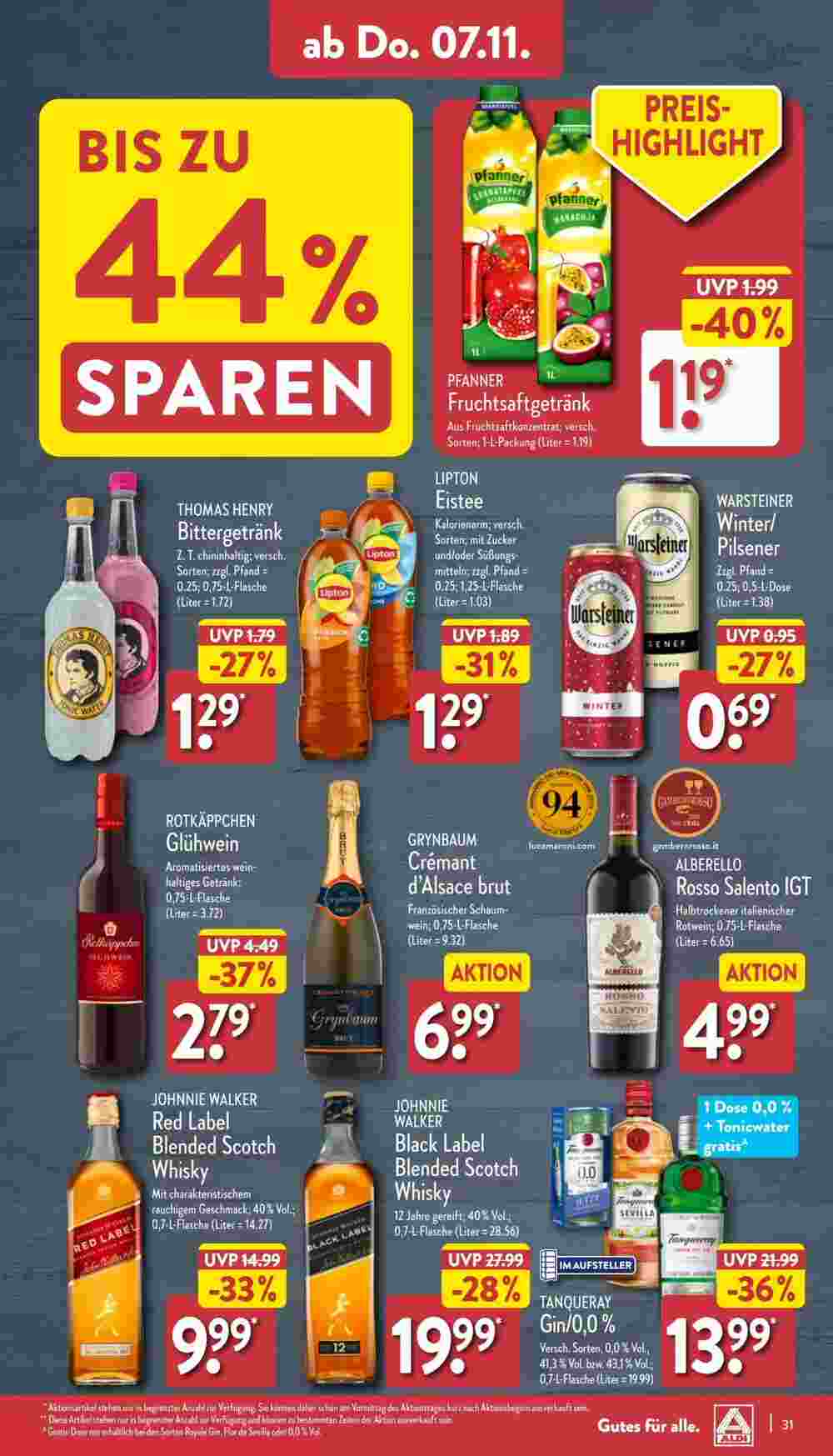 Aldi Nord Prospekt (ab 04.11.2024) zum Blättern - Seite 31