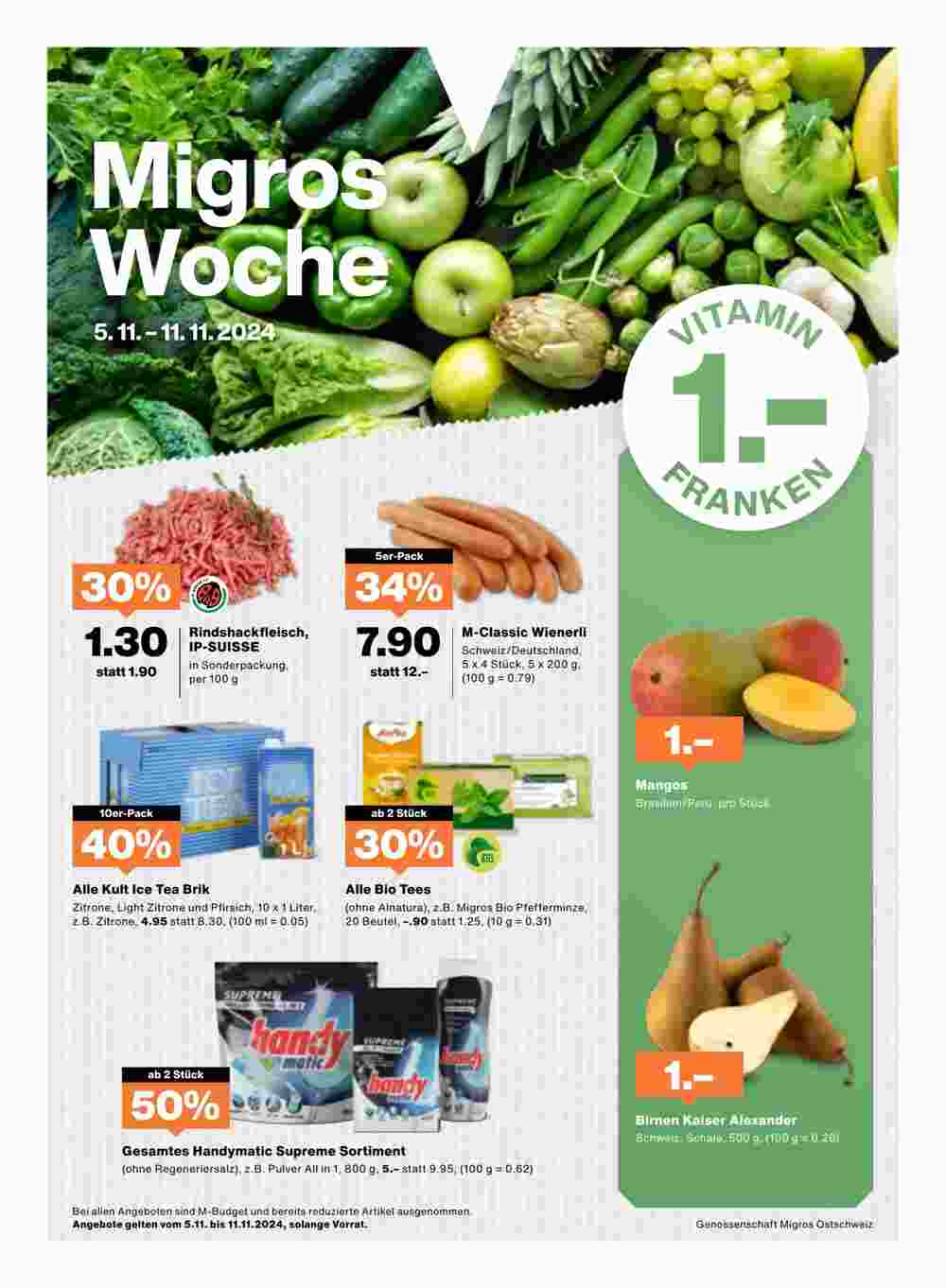 Migros Prospekt (ab 05.11.2024) zum Blättern - Seite 1