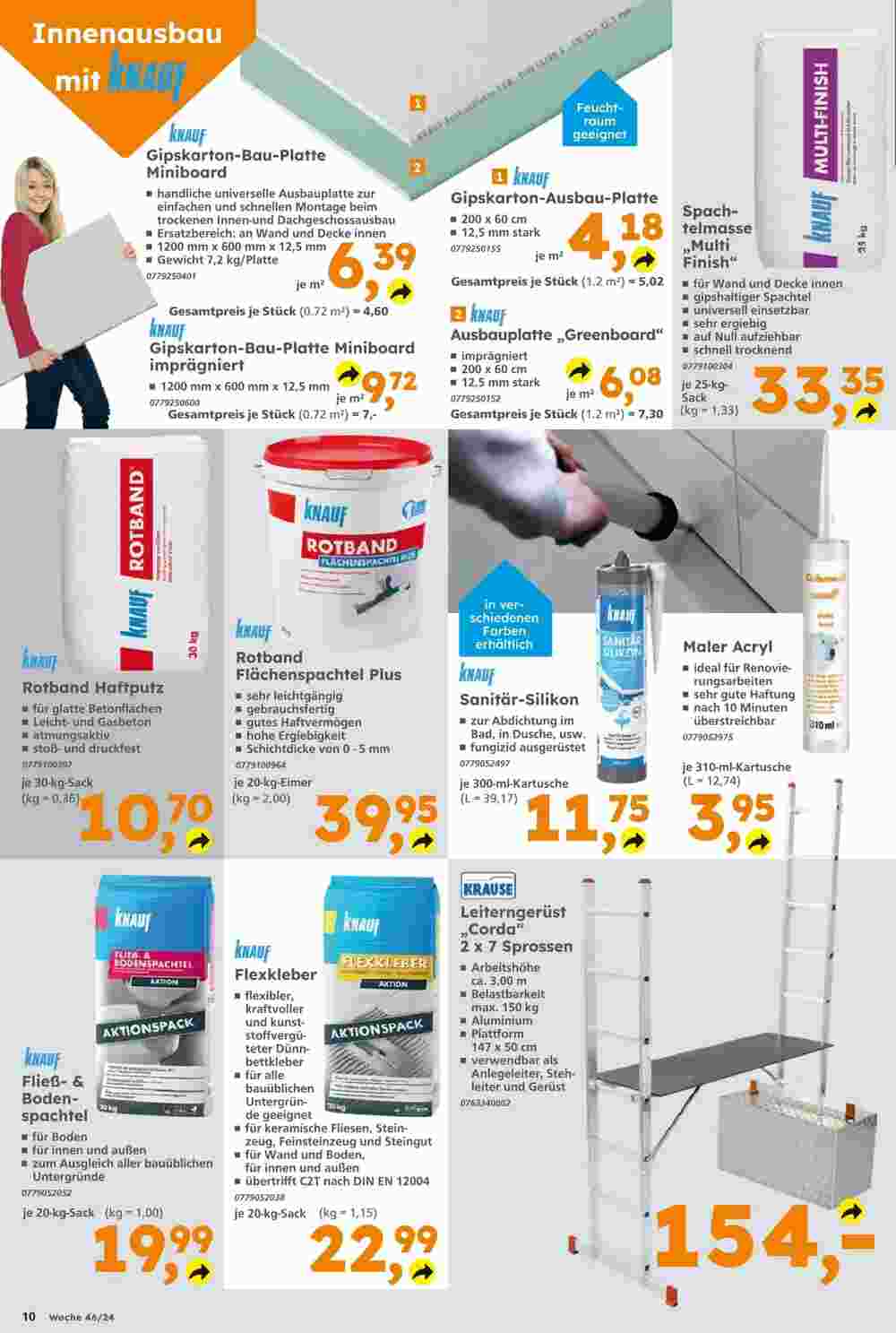 Globus Baumarkt Prospekt (ab 10.11.2024) zum Blättern - Seite 10