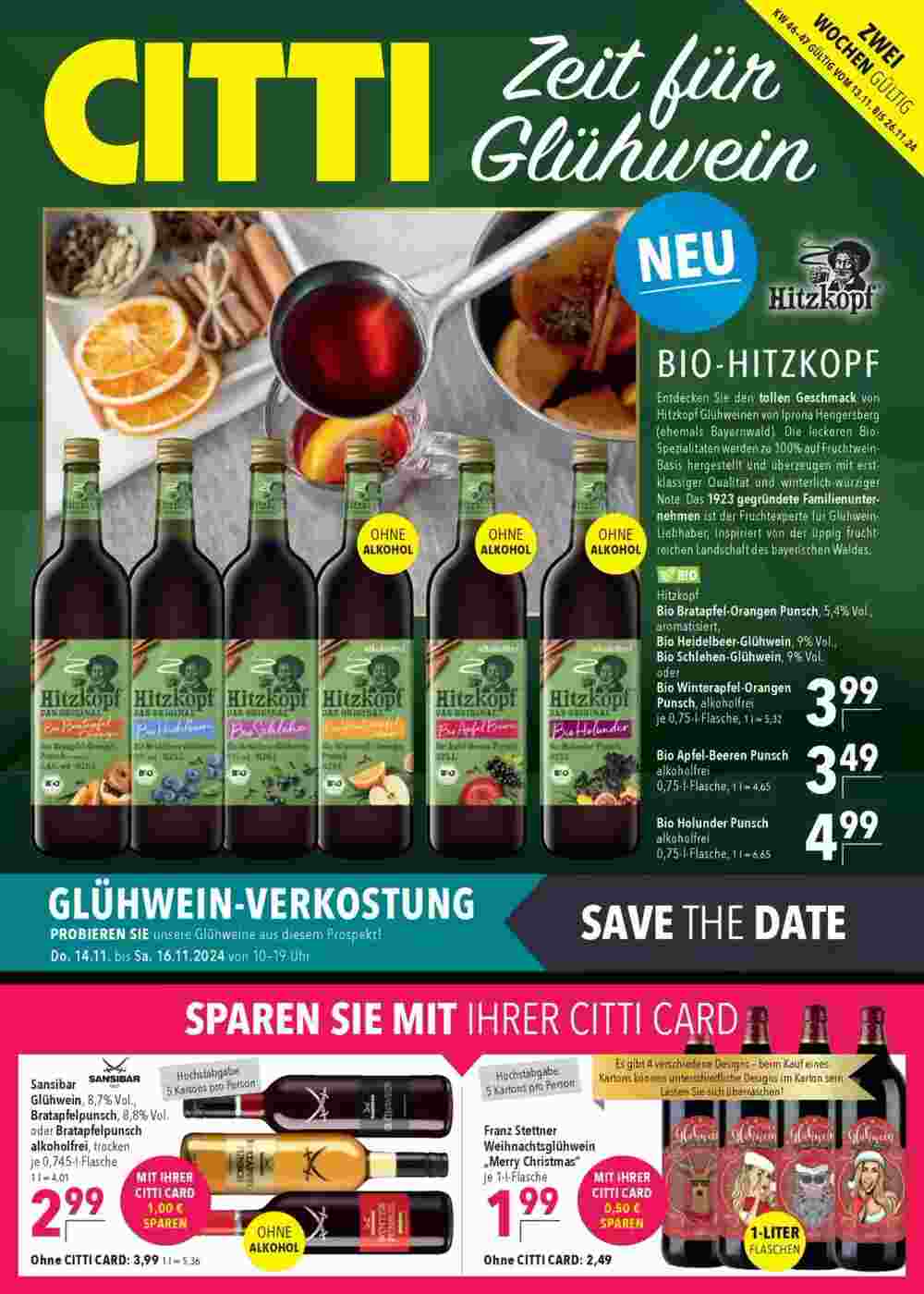 CITTI Markt Prospekt (ab 13.11.2024) zum Blättern - Seite 1