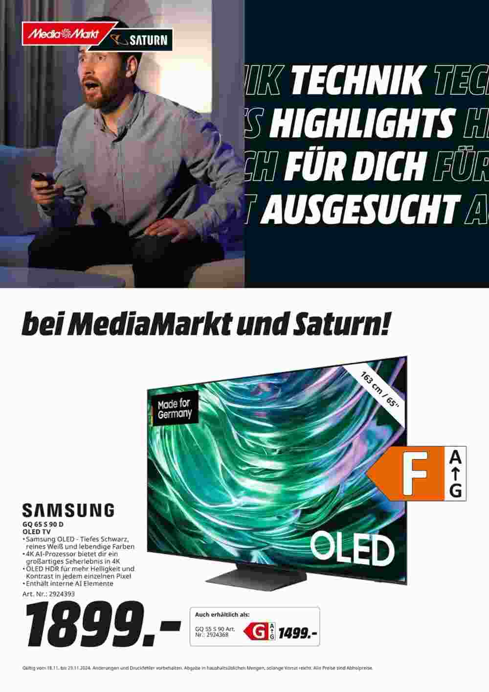 MediaMarkt Prospekt (ab 18.11.2024) zum Blättern - Seite 1