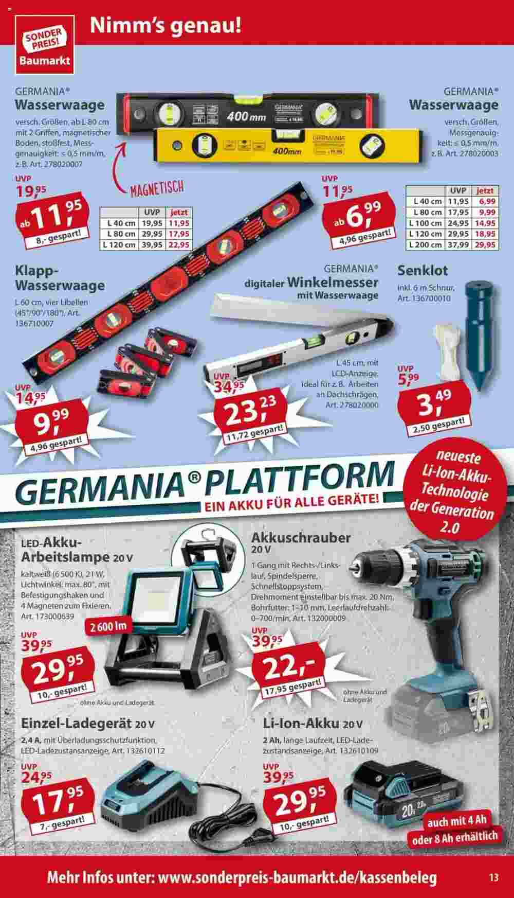 Sonderpreis Baumarkt Prospekt (ab 30.11.2024) zum Blättern - Seite 13