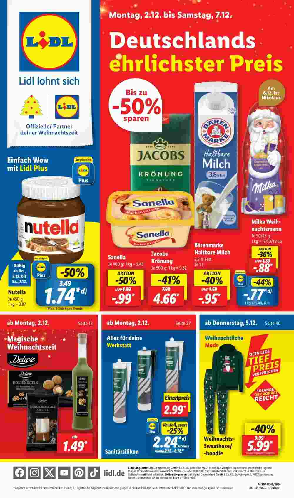 Lidl Prospekt (ab 02.12.2024) zum Blättern - Seite 1