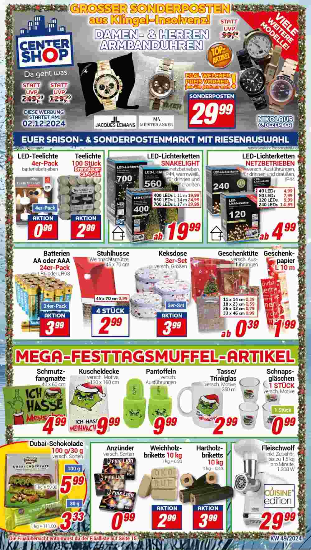 CENTERSHOP Prospekt (ab 02.12.2024) zum Blättern - Seite 1