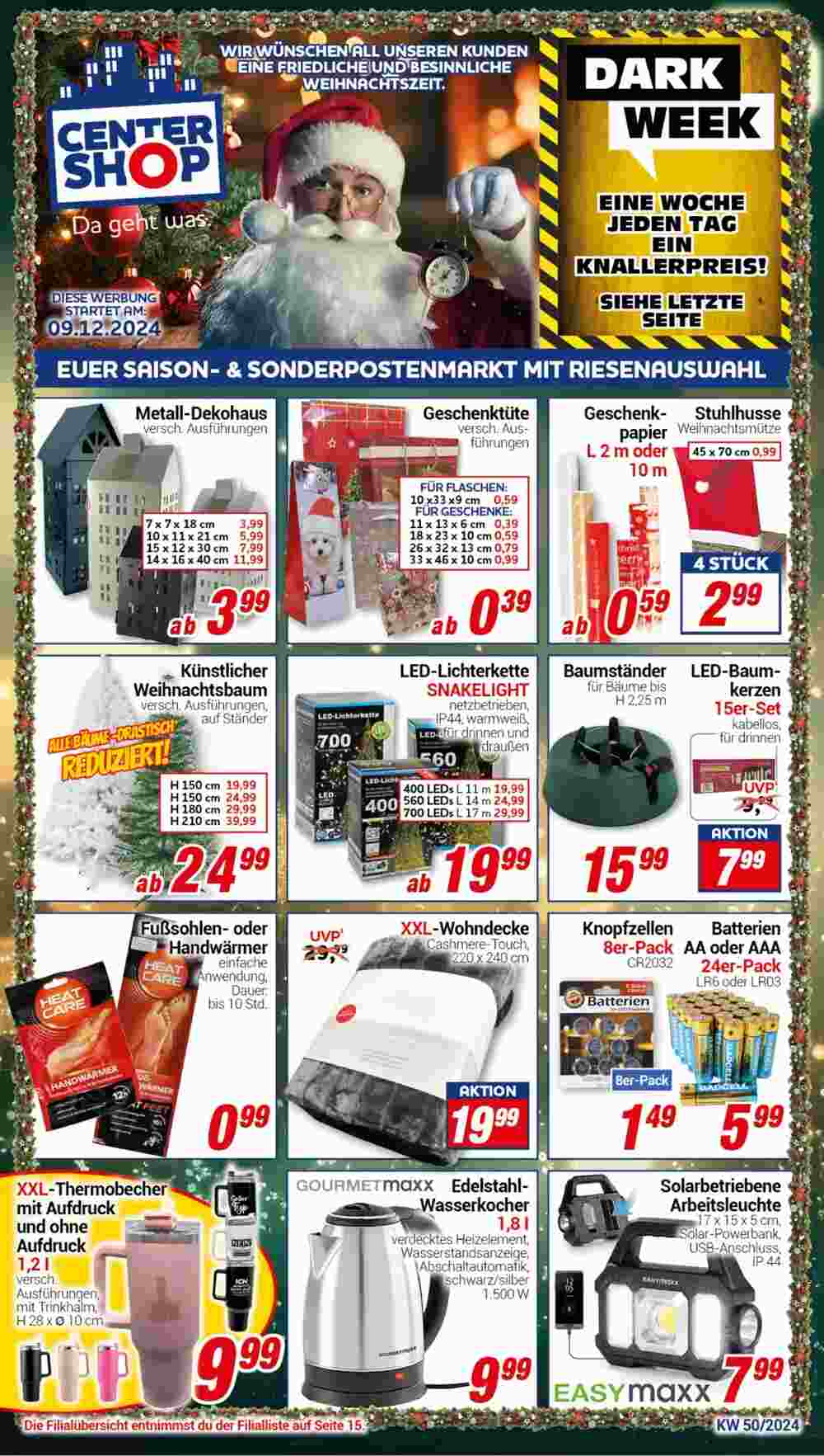 CENTERSHOP Prospekt (ab 09.12.2024) zum Blättern - Seite 1