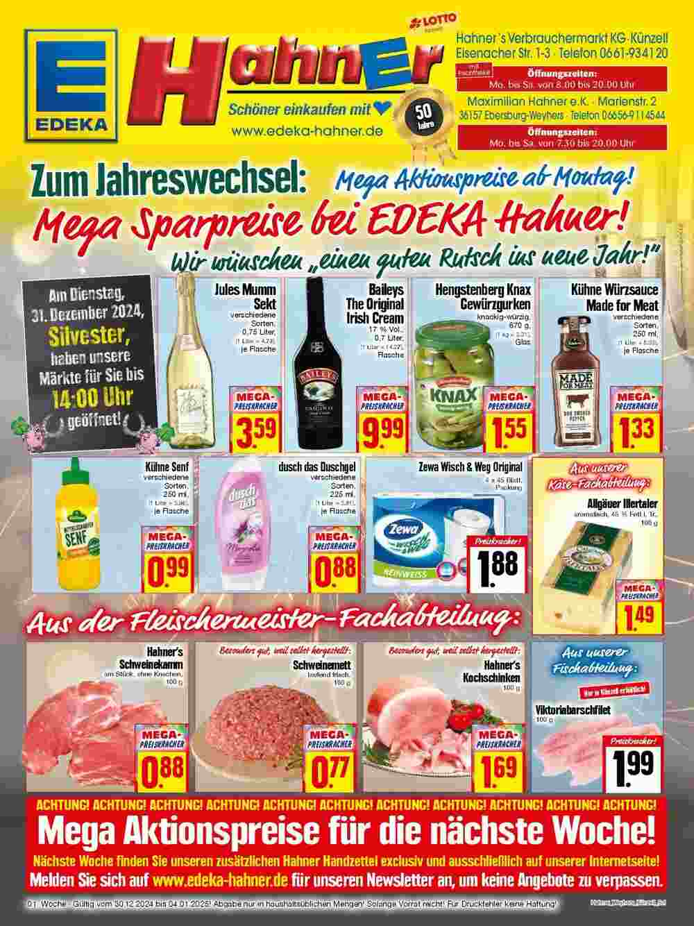 EDEKA Hahner Prospekt (ab 29.12.2024) zum Blättern - Seite 1